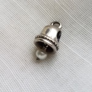 PANDORA *RETIRED* Wedding Bell Dangle Charm Pearl